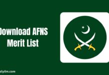 Download AFNS Merit List 2024