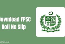 Download FPSC Roll No Slip 2024