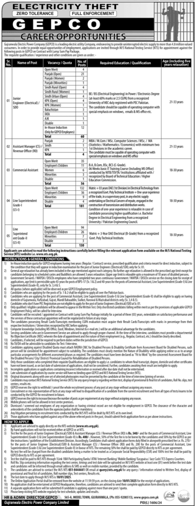 Latest WAPDA GEPCO Jobs