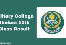 Military College Jhelum (MCJ) 11th Class Result