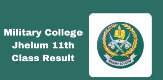 Military College Jhelum (MCJ) 11th Class Result