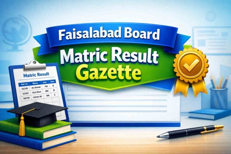 Faisalabad board matric result gazette view