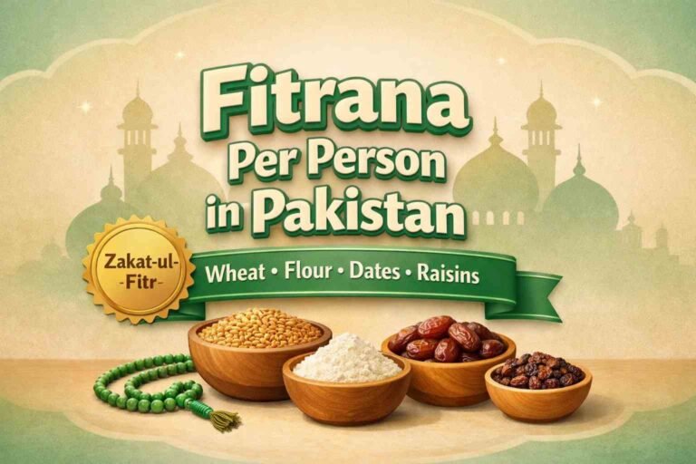 Fitrana per person amount explained for Pakistan