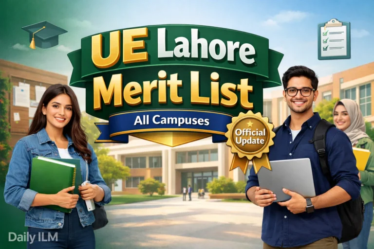 UE Lahore merit list for all campuses